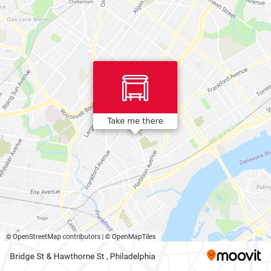 Bridge St & Hawthorne St map