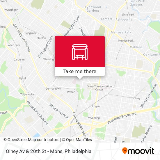 Olney Av & 20th St - Mbns map