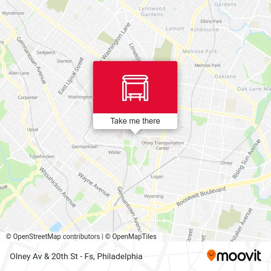 Olney Av & 20th St - Fs map