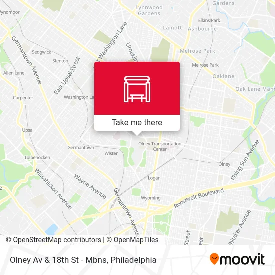 Olney Av & 18th St - Mbns map