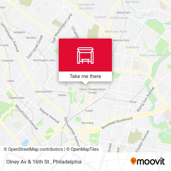 Olney Av & 16th St map