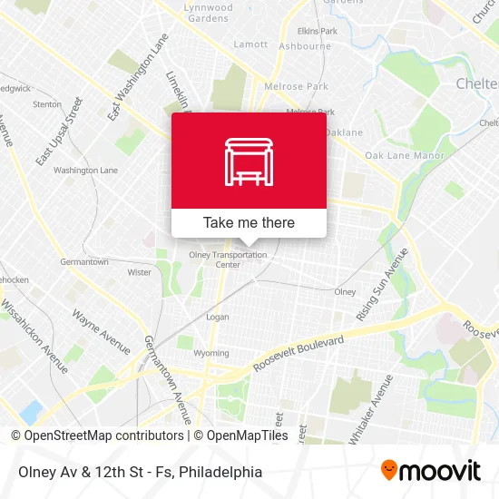 Olney Av & 12th St - Fs map