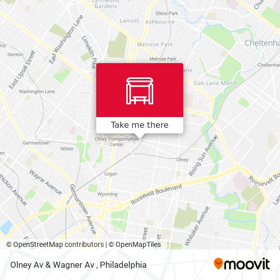 Olney Av & Wagner Av map