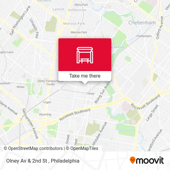 Olney Av & 2nd St map