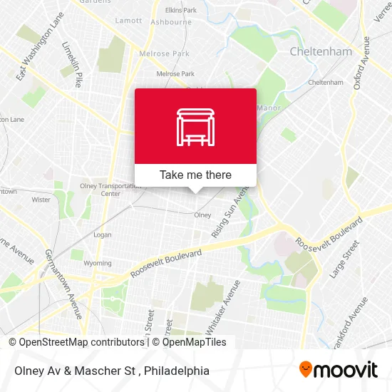 Olney Av & Mascher St map