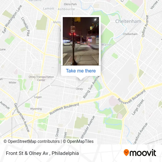 Front St & Olney Av map