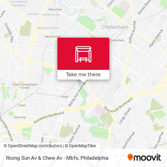 Mapa de Rising Sun Av & Chew Av - Mbfs