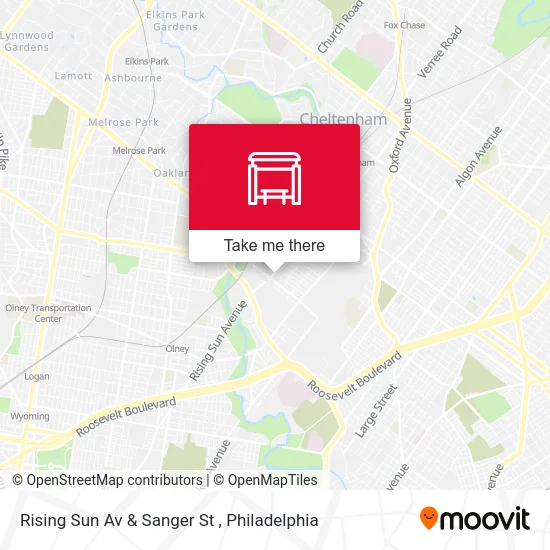 Mapa de Rising Sun Av & Sanger St