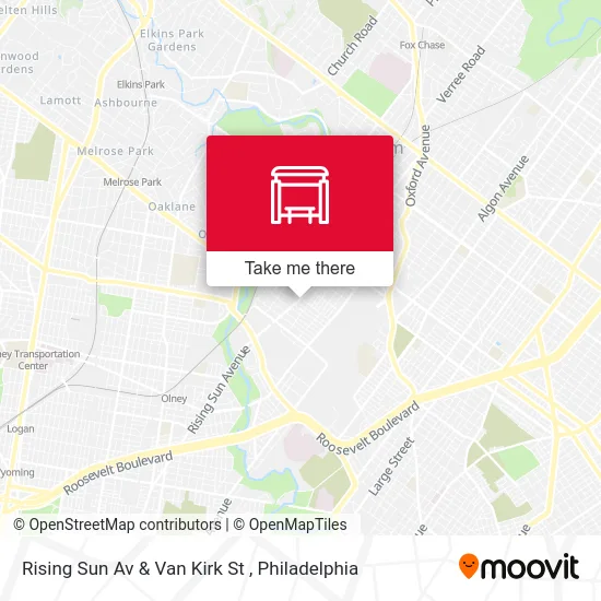 Mapa de Rising Sun Av & Van Kirk St