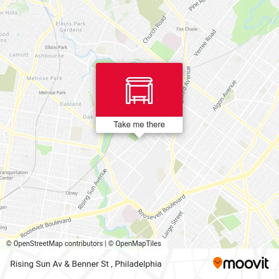 Rising Sun Av & Benner St map