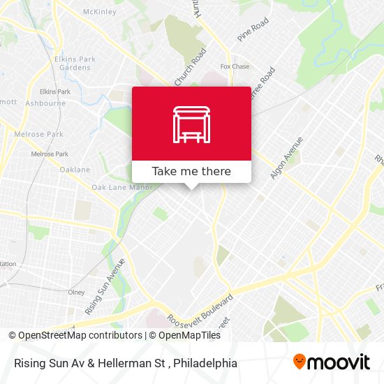 Rising Sun Av & Hellerman St map