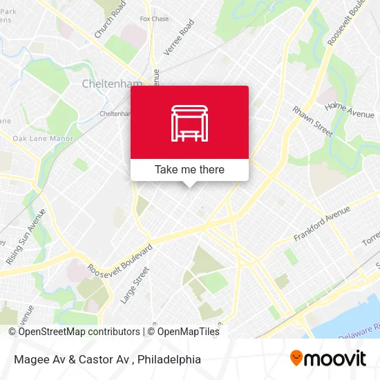 Magee Av & Castor Av map