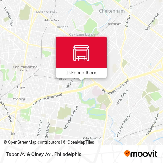 Tabor Av & Olney Av map