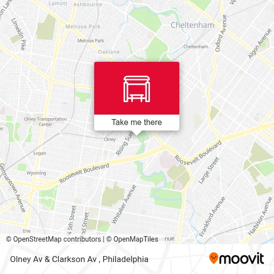 Olney Av & Clarkson Av map