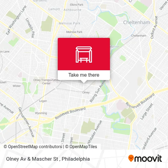 Olney Av & Mascher St map