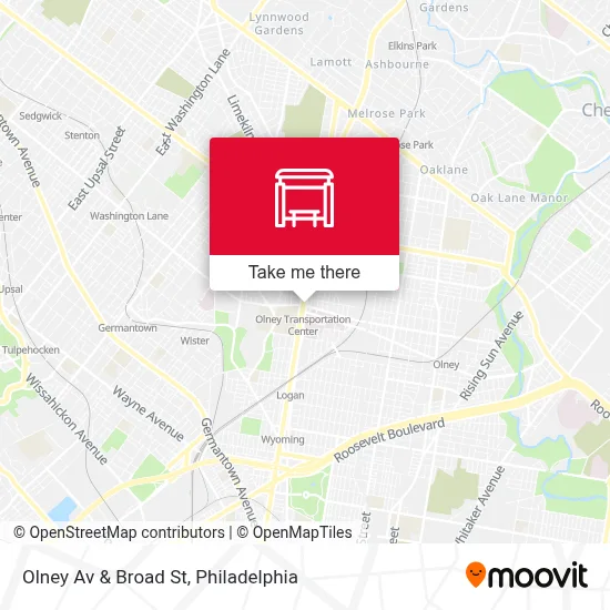 Olney Av & Broad St map