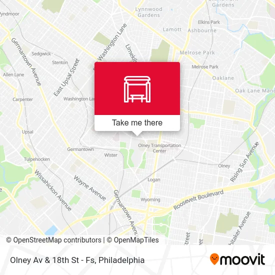 Olney Av & 18th St - Fs map