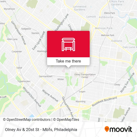 Olney Av & 20st St - Mbfs map