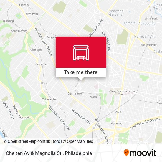 Chelten Av & Magnolia St map