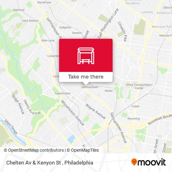 Chelten Av & Kenyon St map