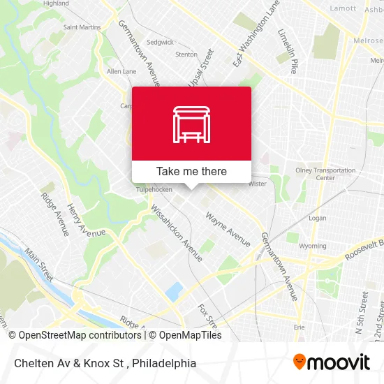 Chelten Av & Knox St map