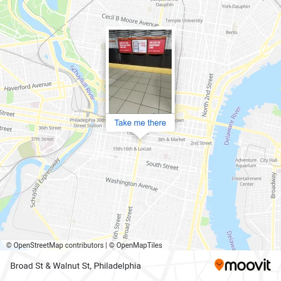 Broad St & Walnut St map