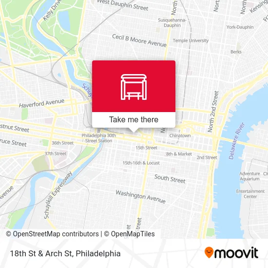 18th St & Arch St map