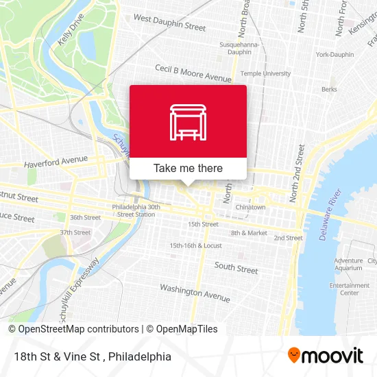 18th St & Vine St map