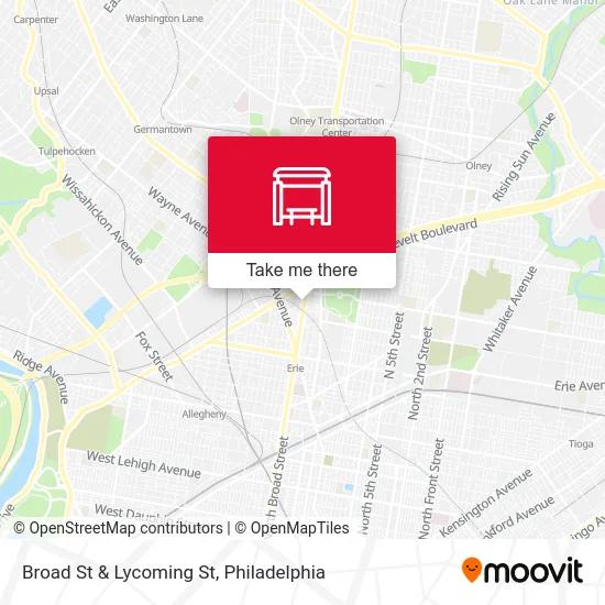 Broad St & Lycoming St map