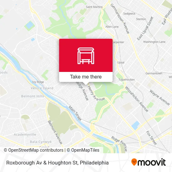 Roxborough Av & Houghton St map