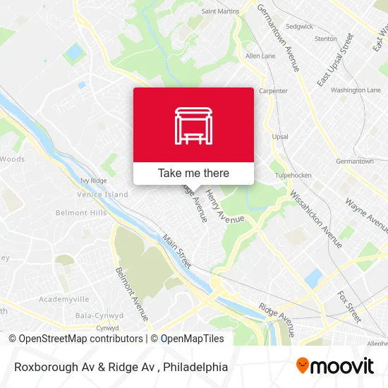 Roxborough Av & Ridge Av map