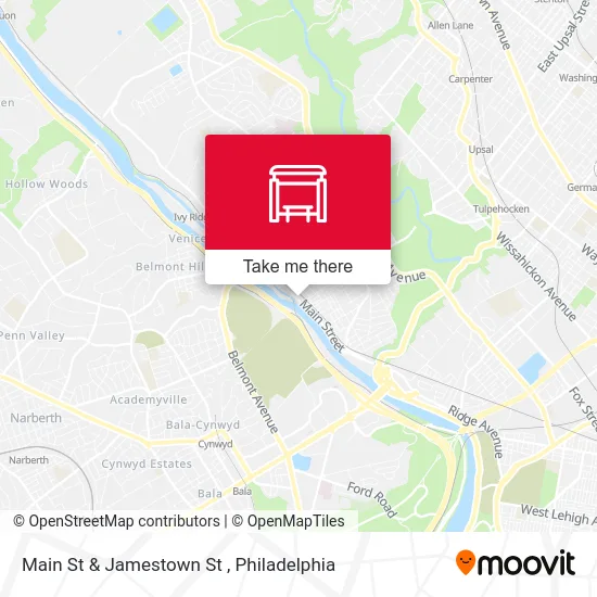 Main St & Jamestown St map