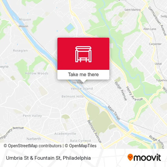 Umbria St & Fountain St map