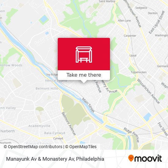 Manayunk Av & Monastery Av map