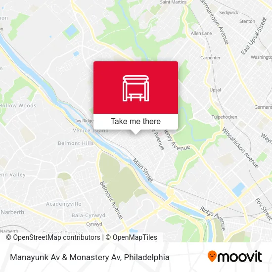 Manayunk Av & Monastery Av map