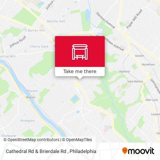Cathedral Rd & Brierdale Rd map