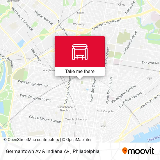 Germantown Av & Indiana Av map