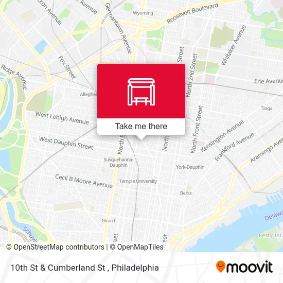 10th St & Cumberland St map