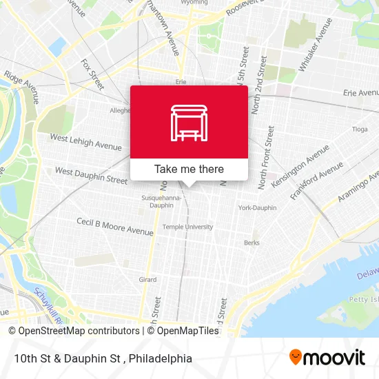 10th St & Dauphin St map