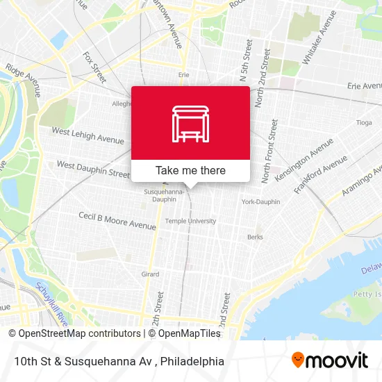 10th St & Susquehanna Av map
