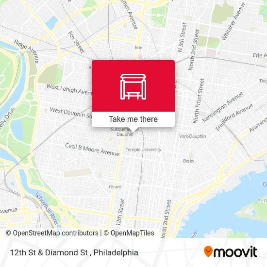12th St & Diamond St map