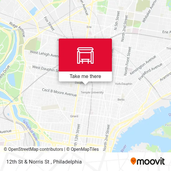 12th St & Norris St map