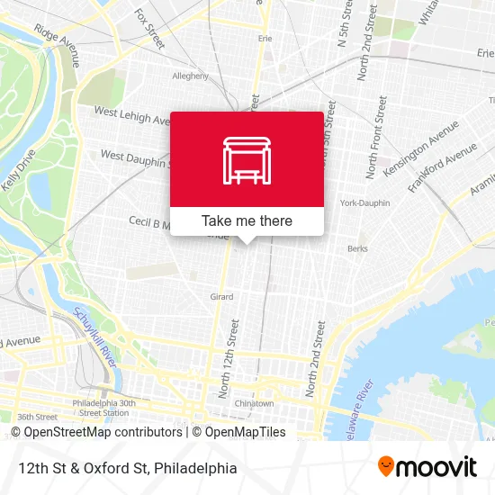 12th St & Oxford St map