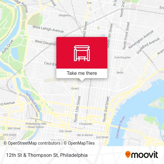 12th St & Thompson St map
