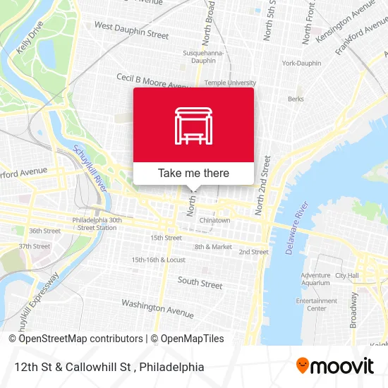 12th St & Callowhill St map