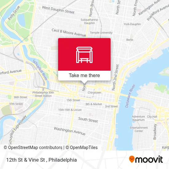 12th St & Vine St map