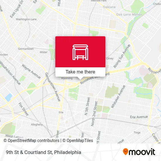 9th St & Courtland St map