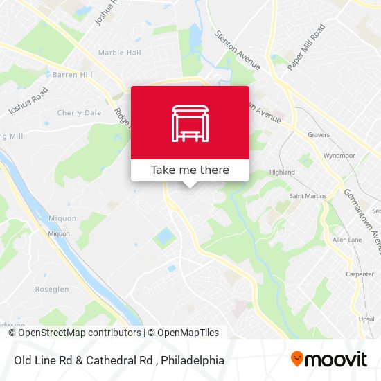 Old Line Rd & Cathedral Rd map