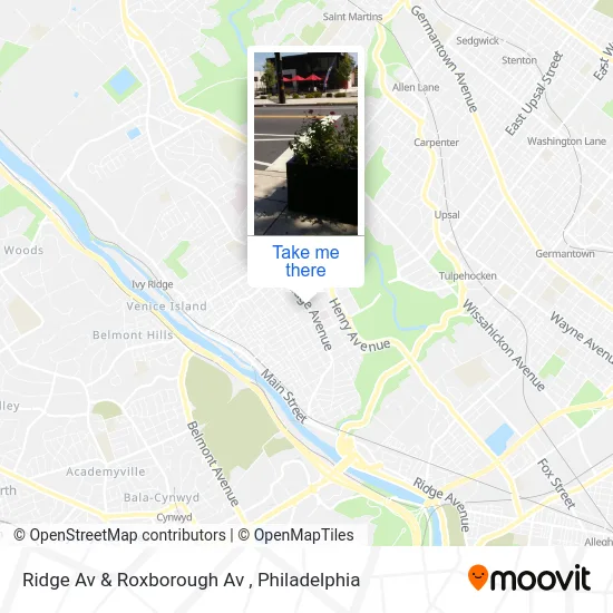 Mapa de Ridge Av & Roxborough Av