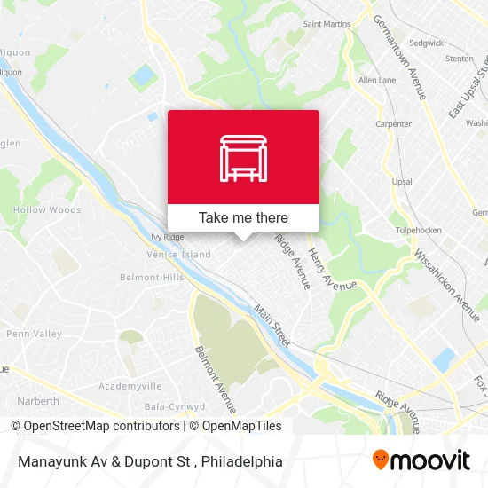 Manayunk Av & Dupont St map